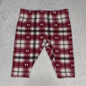 (3 for $10) Disney Red Plaid Leggings with Bow Print